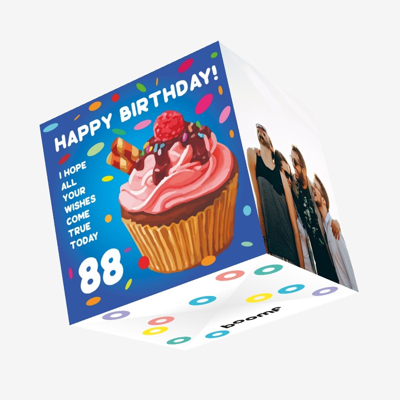 Happy 88th Birthday Cupcake Confetti-exploding Greetings Card