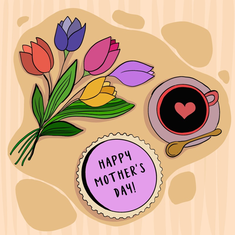Happy Mother's Day Coffee And Cake Card