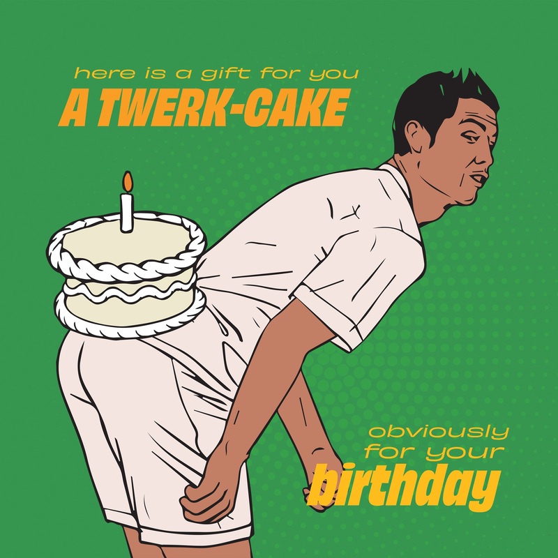 Ronaldo Twerk-Cake Happy Birthday Card