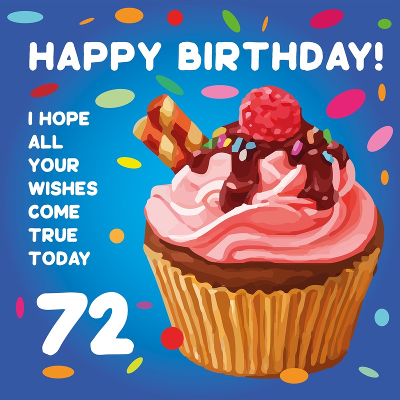 Sweet Cupcake Happy 72nd Birthday