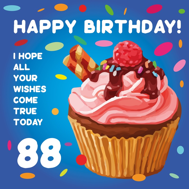 Sweet Cupcake Happy 88th Birthday