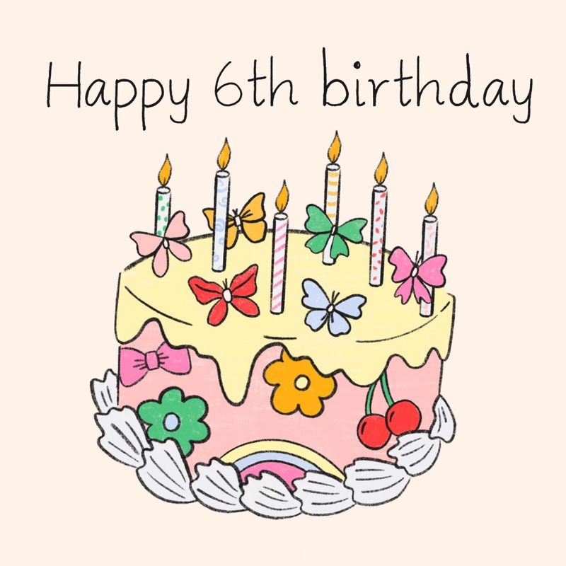 All The Icing 6th Birthday Cake Card