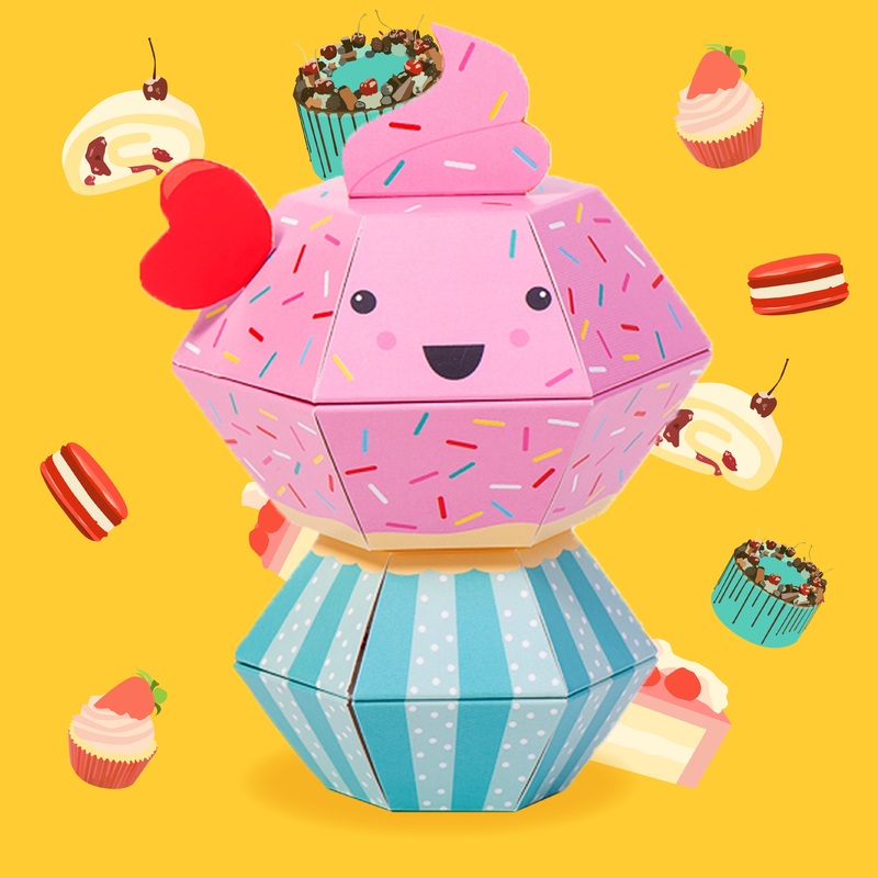 Cupcake 3D Pop-up Confetti Wild Card