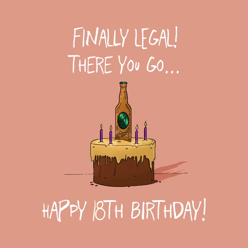 Happy 18th Birthday Son Cake With Beer