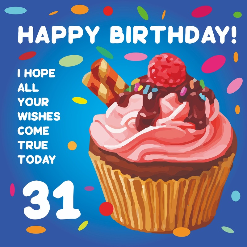 Happy 31st Birthday Cupcake Card