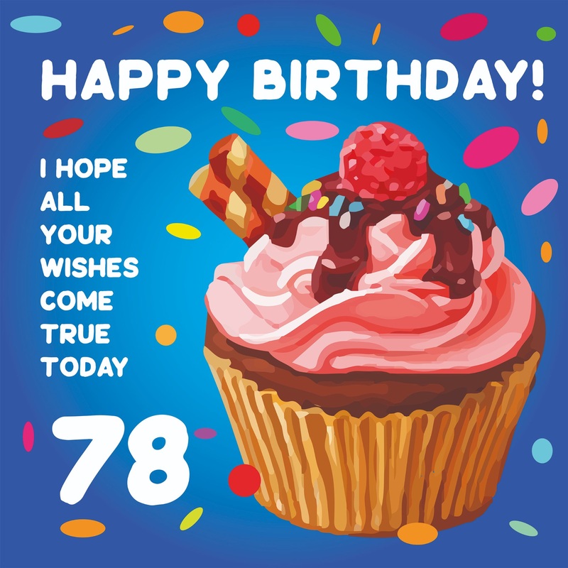 Happy 78th Birthday Cupcake Card