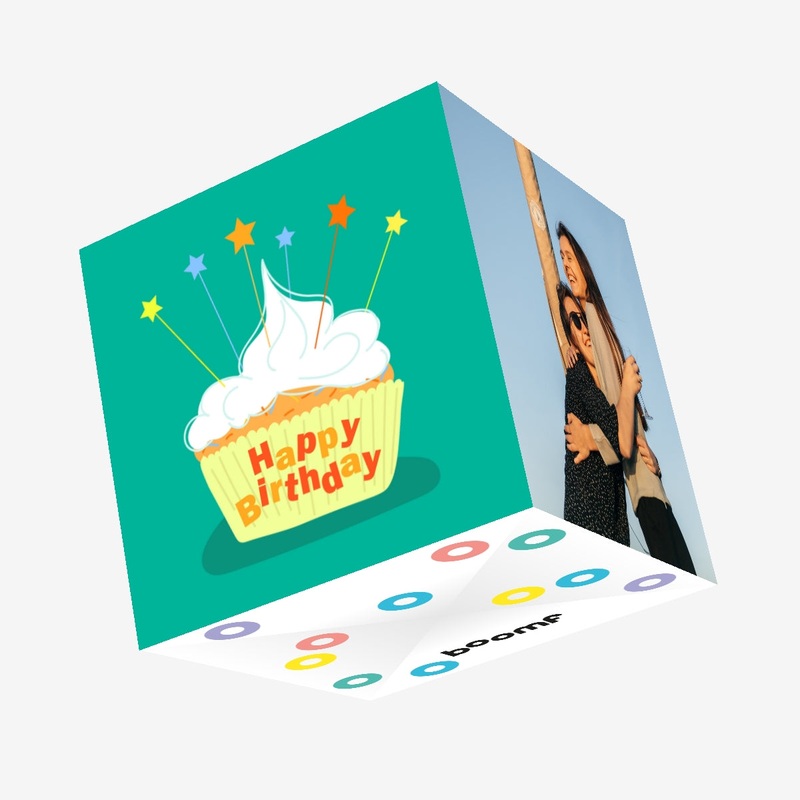 Happy Birthday Sweet Cupcake Confetti-exploding Greetings Card