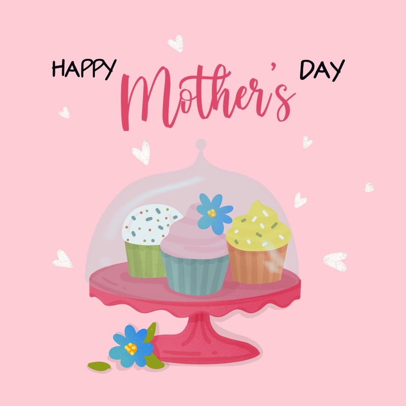Pink Themed Cupcakes Happy Mother's Day Card