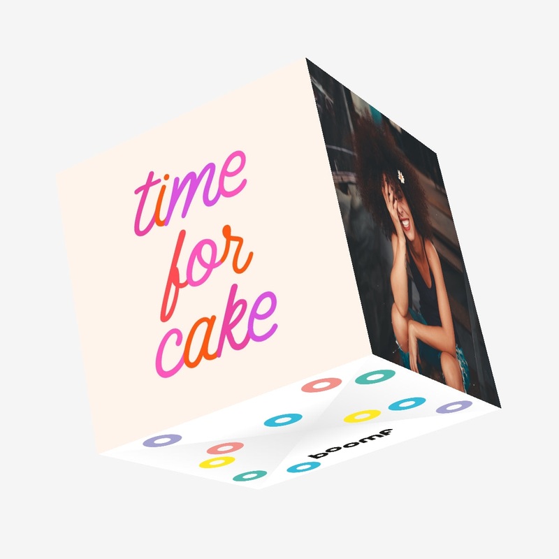 Time For Cake - Colourful Letters Birthday Confetti-exploding Greetings Card