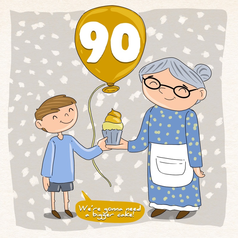 We're Gonna Need A Bigger Cake 90th Birthday Card