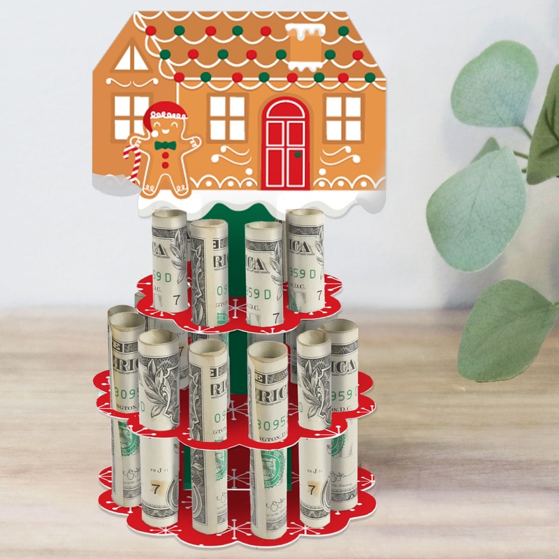 Gingerbread Christmas - DIY Gingerbread Man Holiday Party Money Holder Gift - Cash Cake