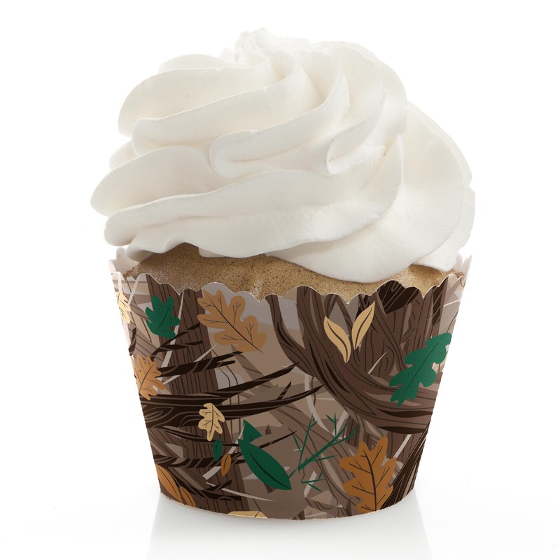 Gone Hunting - Deer Hunting Camo Party Decorations - Party Cupcake Wrappers - Set of 12