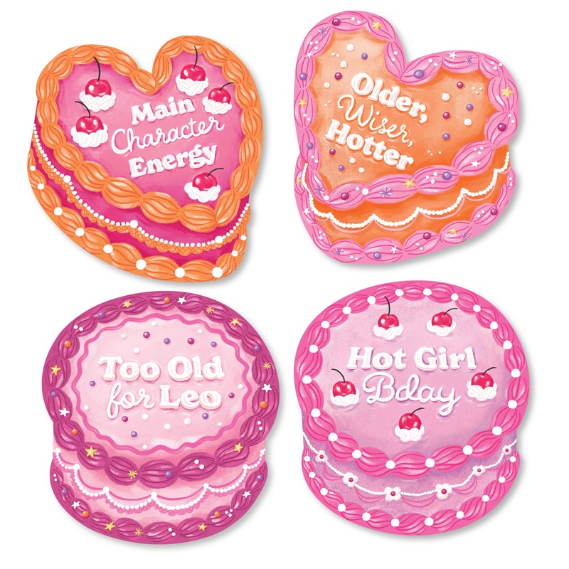 Hot Girl Bday - DIY Shaped Vintage Cake Birthday Party Cut-Outs - 24 Count