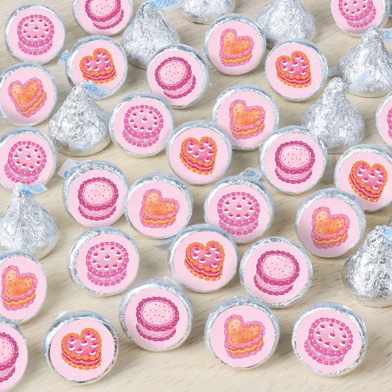 Hot Girl Bday - Vintage Cake Birthday Party Small Round Candy Stickers - Party Favor Labels - 324 Count