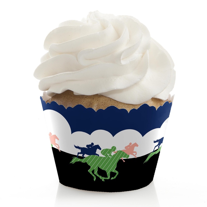Kentucky Horse Derby - Horse Race Party Decorations - Party Cupcake Wrappers - Set of 12