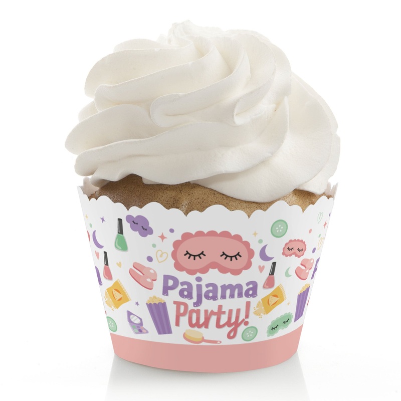 Pajama Slumber Party - Girls Sleepover Birthday Party Decorations - Party Cupcake Wrappers - Set of 12