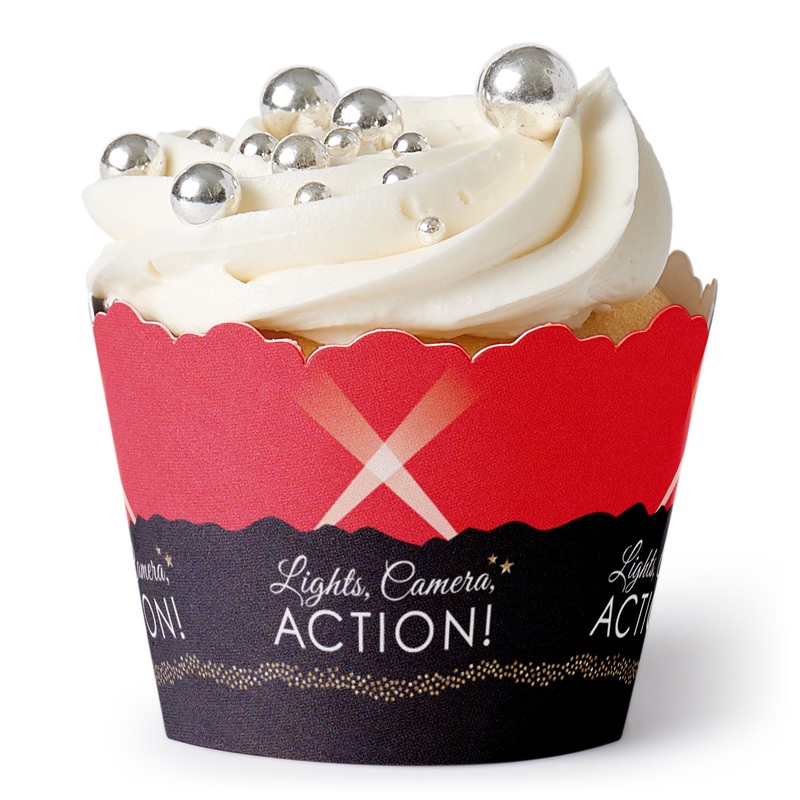 Red Carpet - Movie Night Party Decorations - Party Cupcake Wrappers - Set of 12