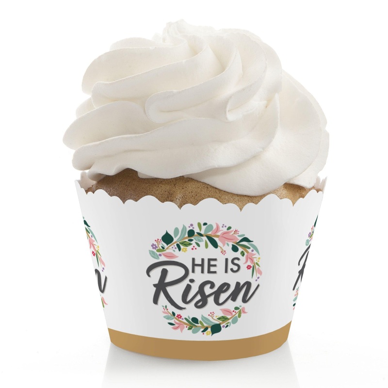 Religious Easter - Christian Holiday Party Decorations - Party Cupcake Wrappers - Set of 12