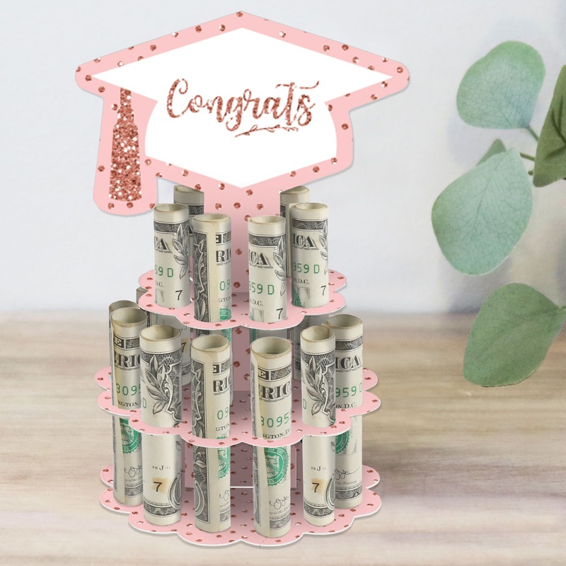 Rose Gold Grad Cash Cake