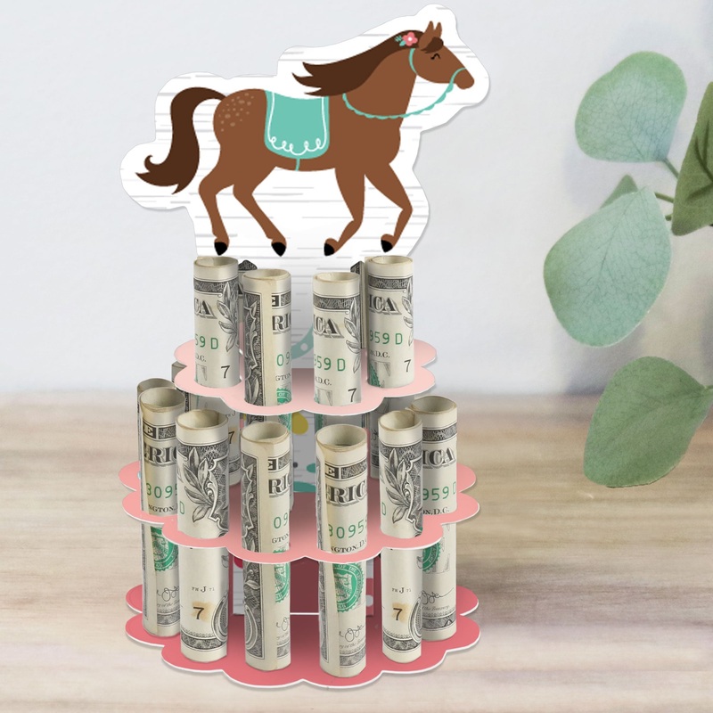 Run Wild Horses - DIY Pony Birthday Party Money Holder Gift - Cash Cake