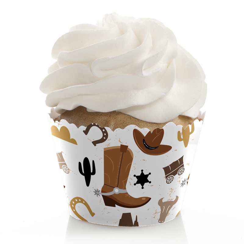 Western Hoedown - Wild West Cowboy Party Decorations - Party Cupcake Wrappers - Set of 12