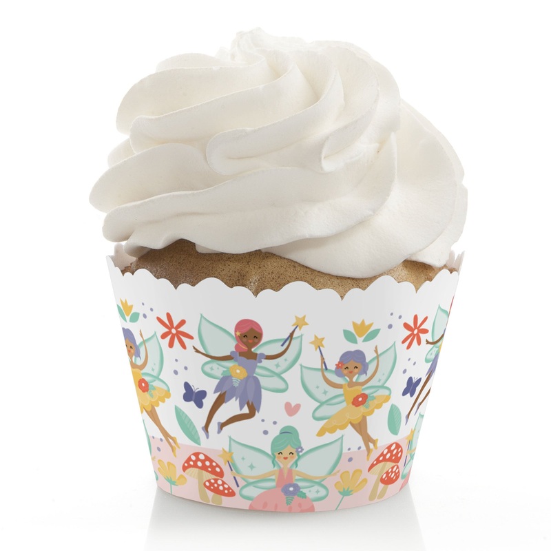 Let's Be Fairies - Fairy Garden Birthday Party Decorations - Party Cupcake Wrappers - Set of 12