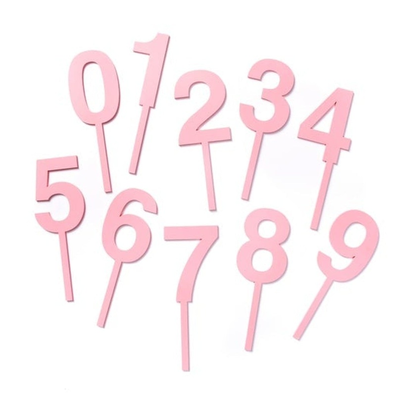 Pastel Pink Number Cake Toppers