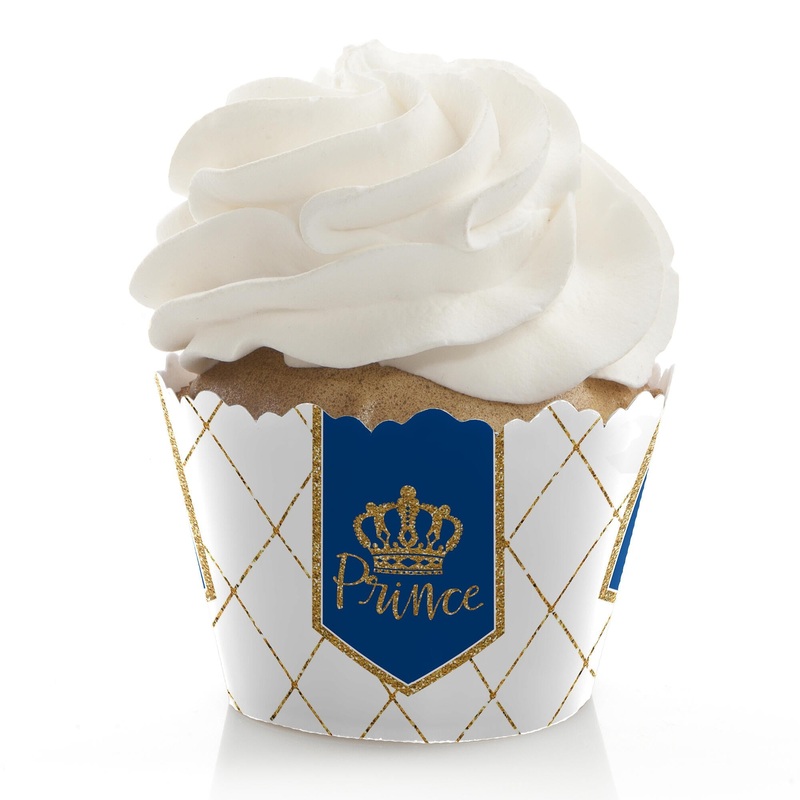 Royal Prince Charming - Baby Shower or Birthday Decorations - Party Cupcake Wrappers - Set of 12