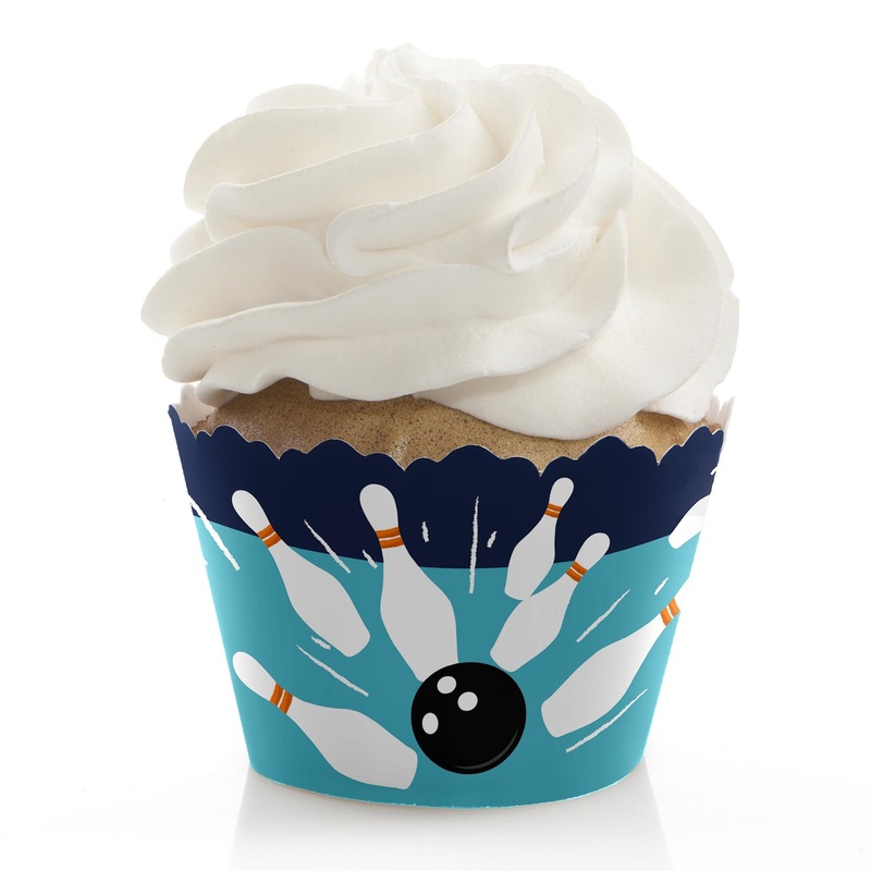 Strike Up the Fun - Bowling - Baby Shower or Birthday Decorations - Party Cupcake Wrappers - Set of 12