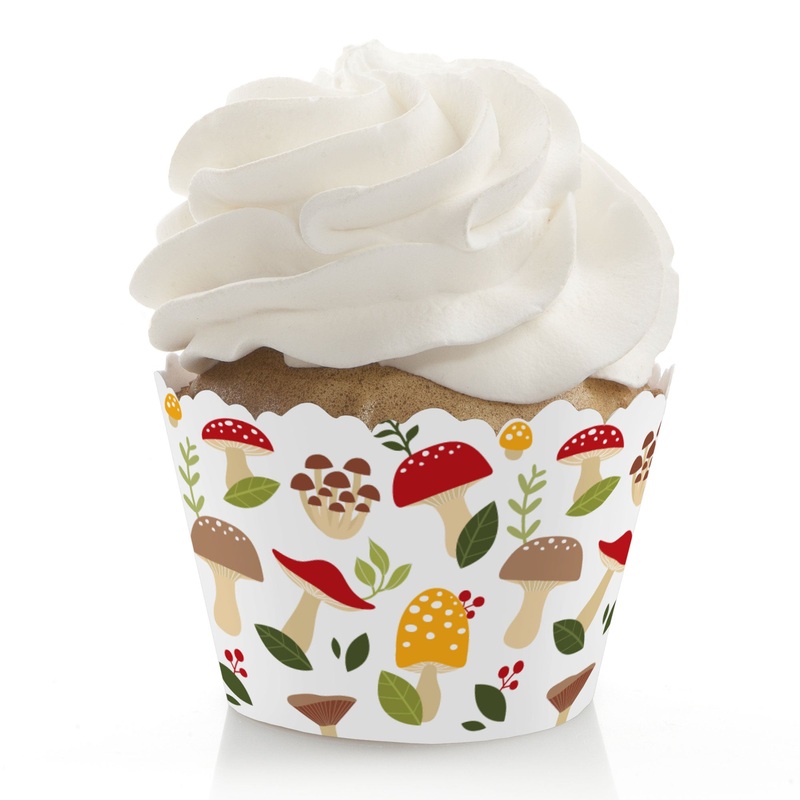 Wild Mushrooms - Red Toadstool Party Decorations - Party Cupcake Wrappers - Set of 12