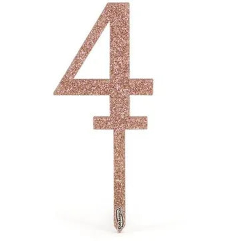 Oaktree Acrylic Sparkling Fizz Rose Gold Cake Topper No.4 H150mm x W58.5mm