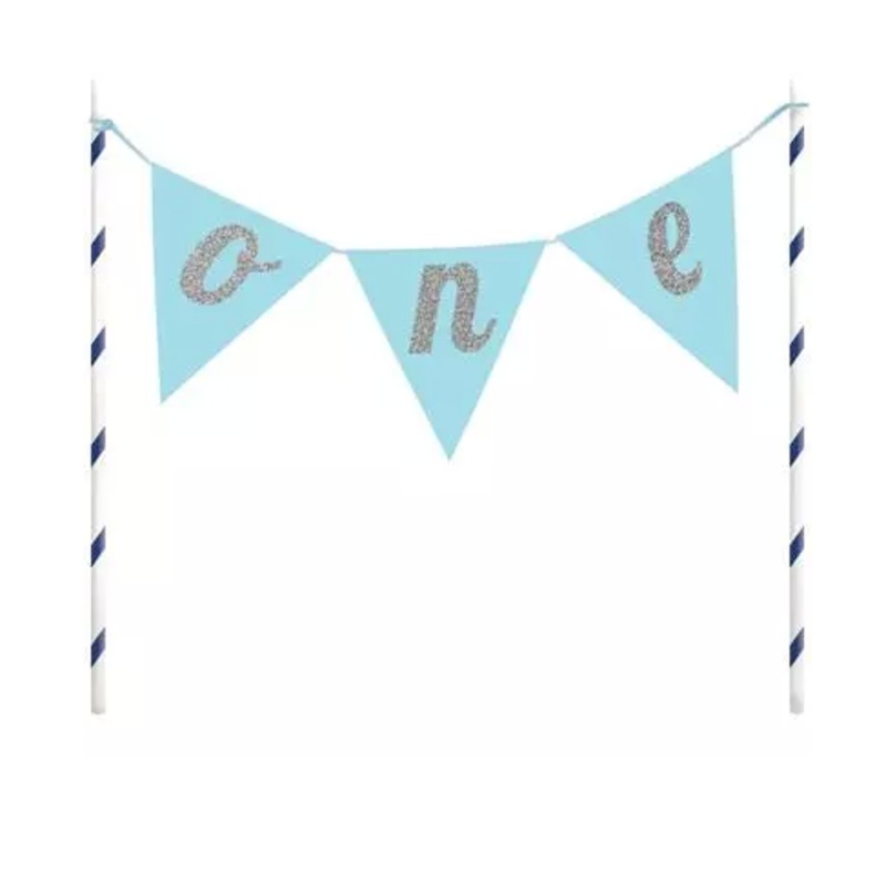 ONE Flag Cake Topper Blue SALE ITEM NO REFUNDS