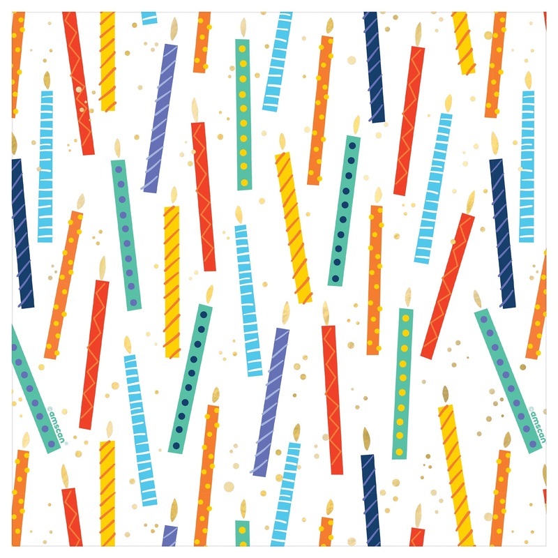 All Over Candles Jumbo Gift Wrap 16' x 30"