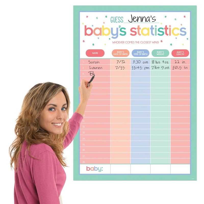 Baby Shower Statistics Chart Game