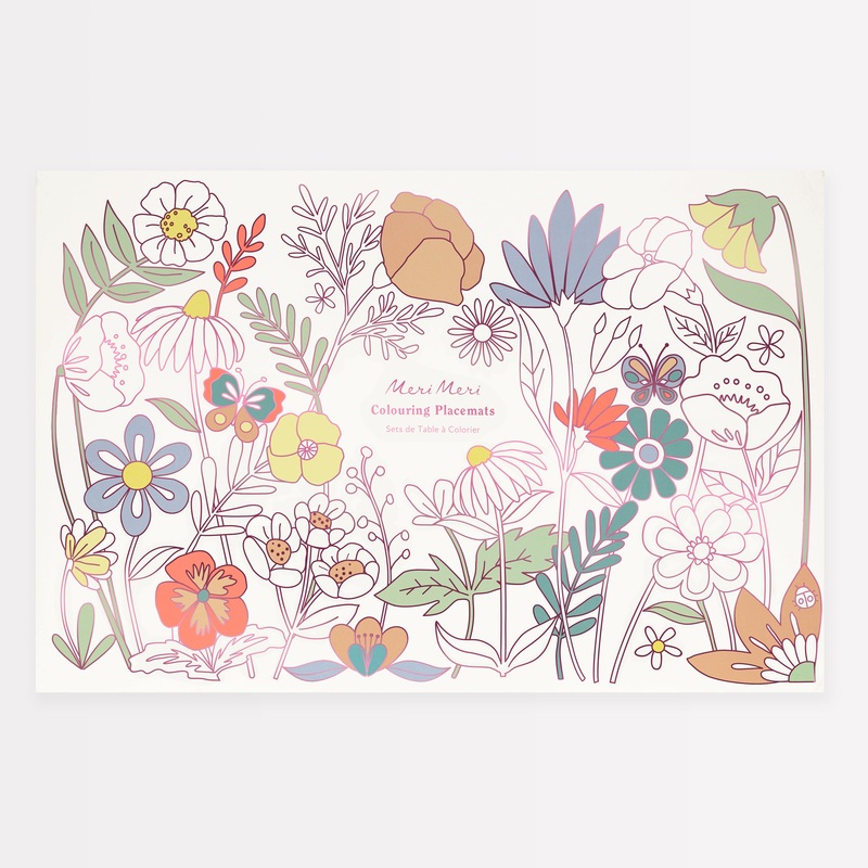 Butterflies & Flowers Colouring Placemats (x 8)