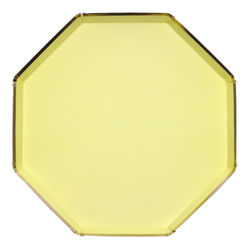 Pale Yellow Dinner Plates (x 8)