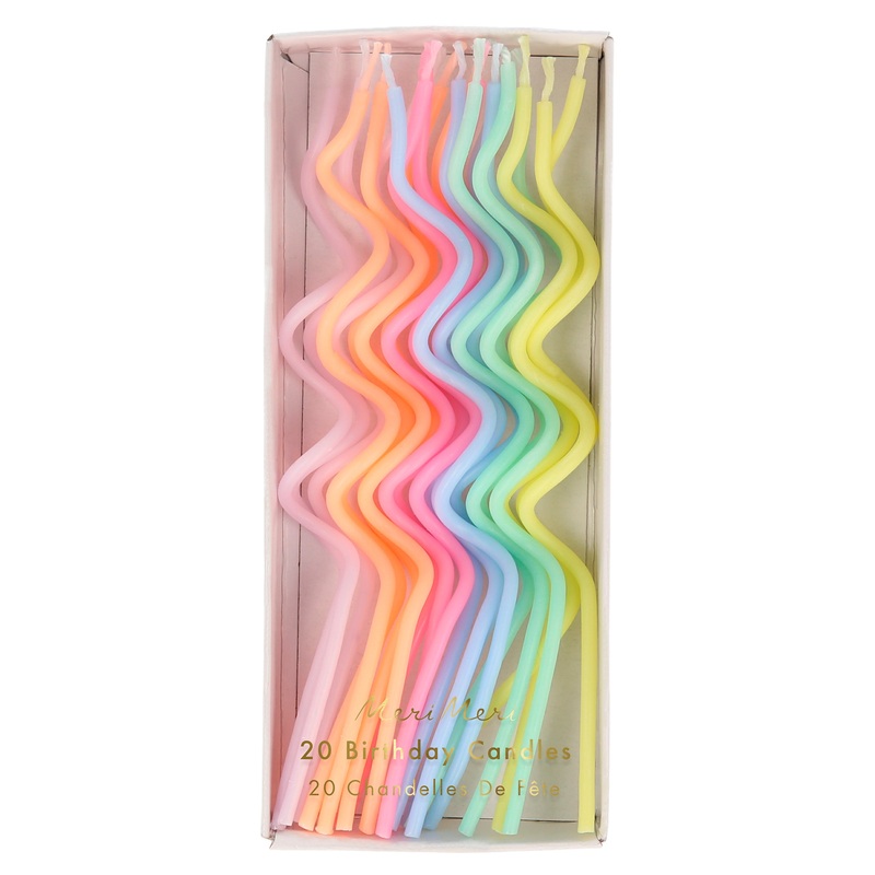 Pastel Swirly Candles (x 20)