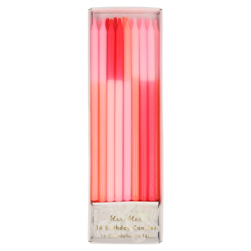 Pink Colour Block Candles (x 16)