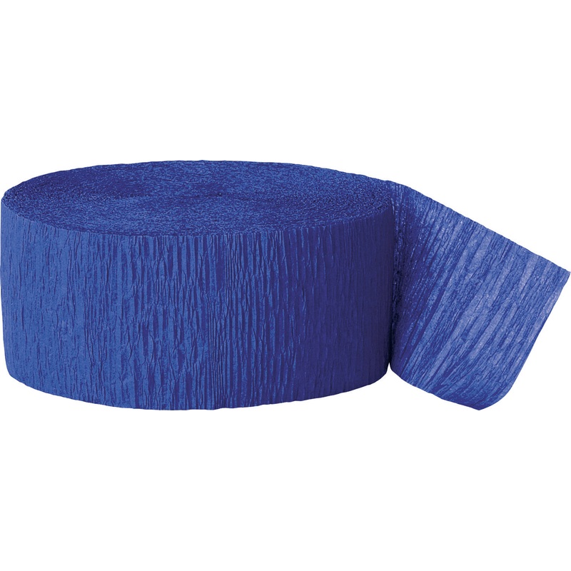 Royal Blue Crepe Paper Streamer  81 ft Party Decoration Roll