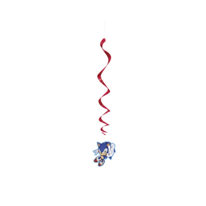 Sonic the Hedgehog Hanging Swirl Decorations 3 per package