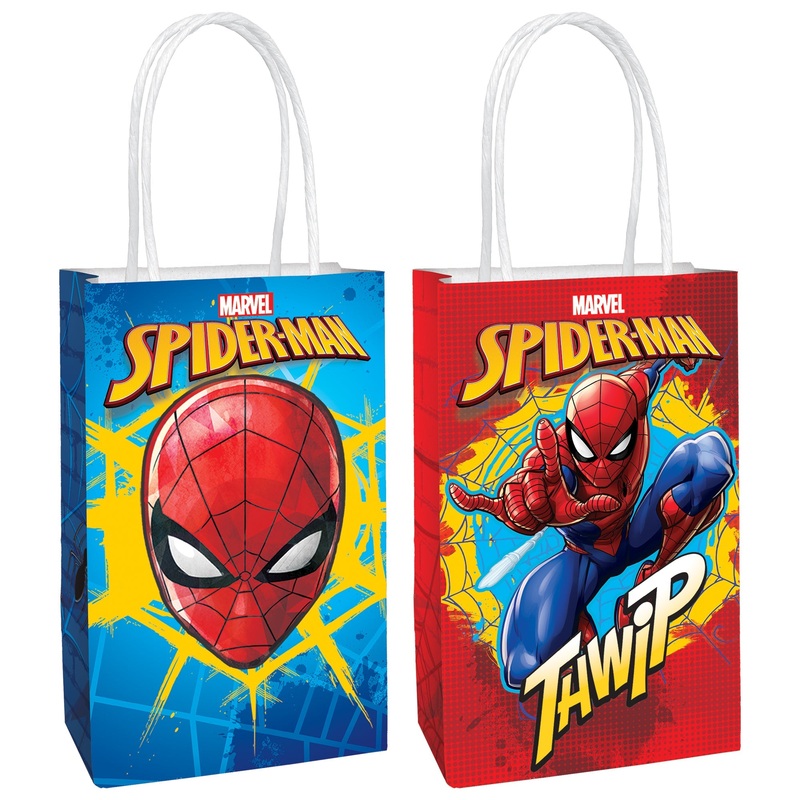 Spider-Man Webbed Wonder Printed Paper package of Kraft Bag 5 1/4" x 8 1/2" x 3 1/4"