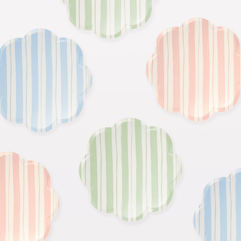 Ticking Stripe Side Plates (x 8)