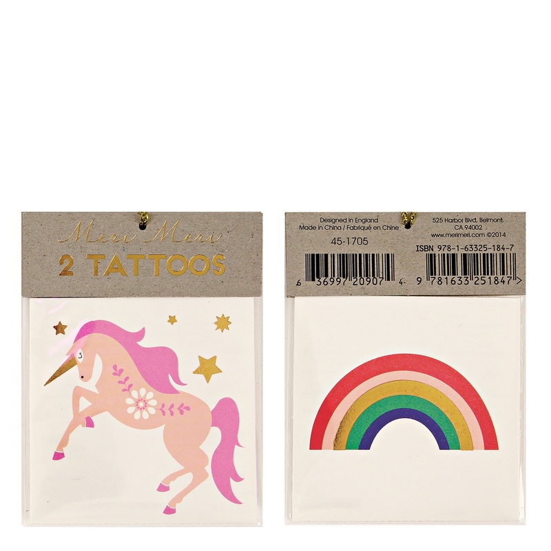 Unicorn & Rainbow Small Temporary Tattoos