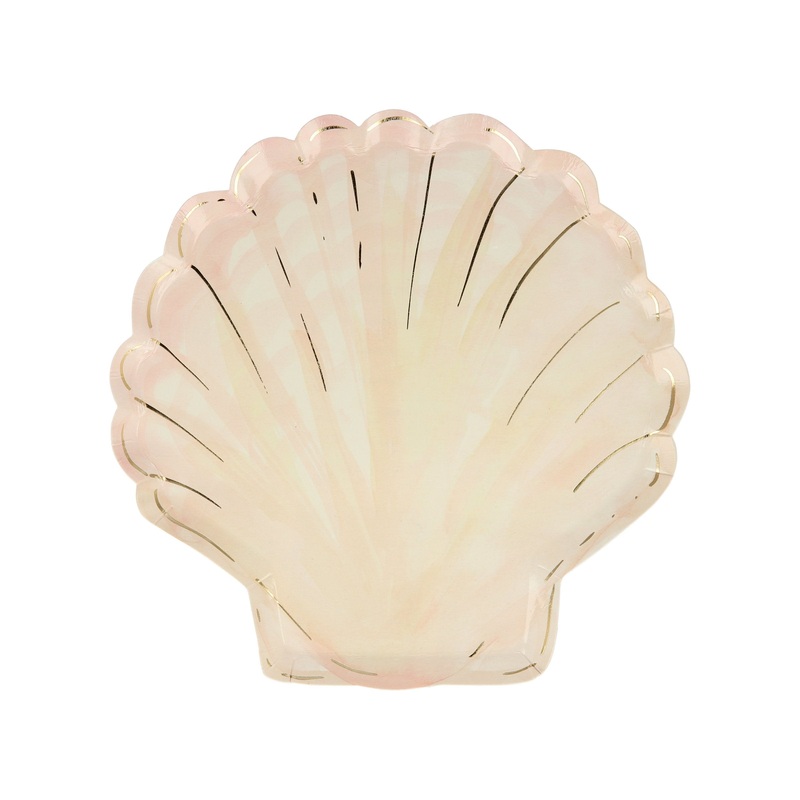 Watercolour Clam Shell Plates (x 8)