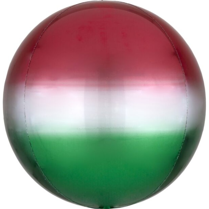 Ombre Red and Green Orbz 16" Mylar Balloon