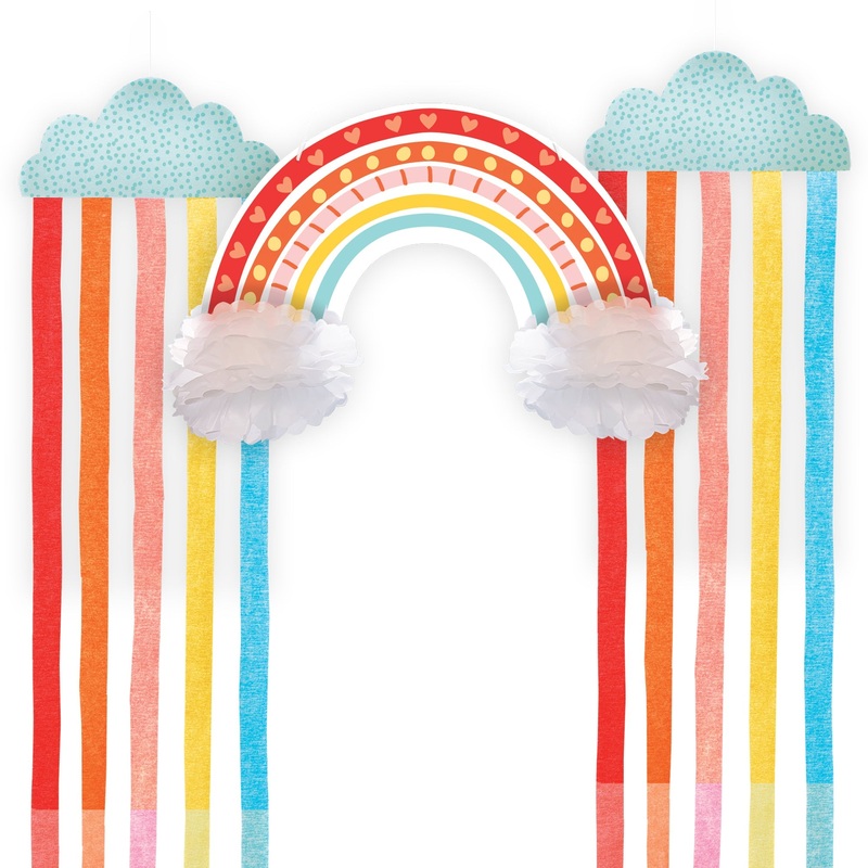 Retro Rainbow 3 piece Hanging Decorating Kit