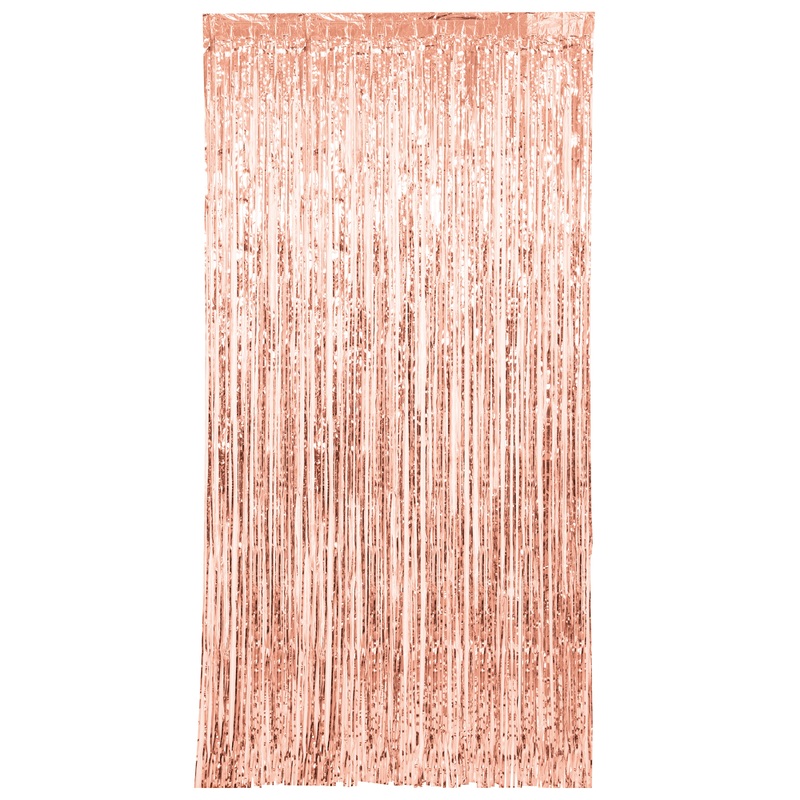 Rose Gold Foil Fringe Door Curtain  3.25 ft x 6.5 ft