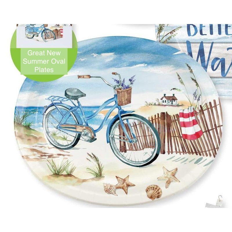 Seaside Summer Oval Paper Plate
