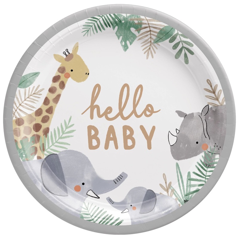 Soft Jungle Theme Paper 10 1/2" Round Plates