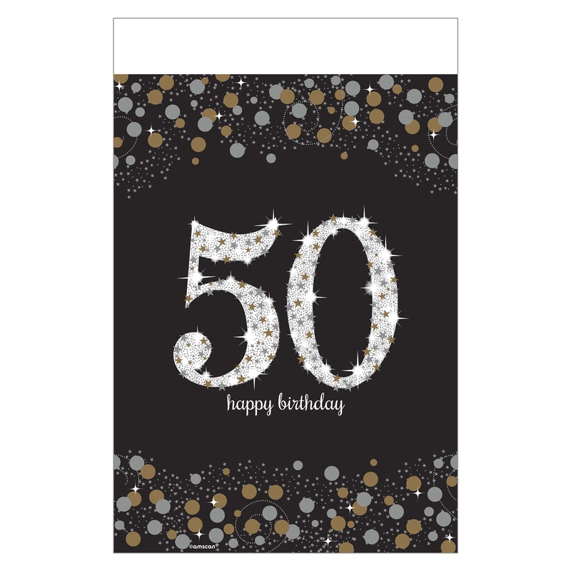 Sparkling Celebration 50th Birthday Plastic Table Cover